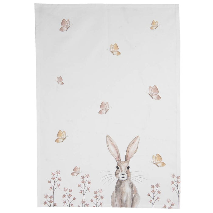 Geschirrtuch 50x70 cm Weiß-Braun Baumwollhase